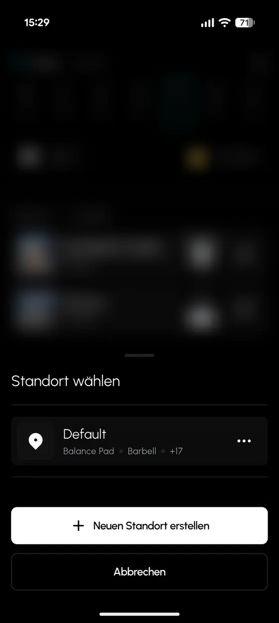 Standort mit eigenem Equipment wählen